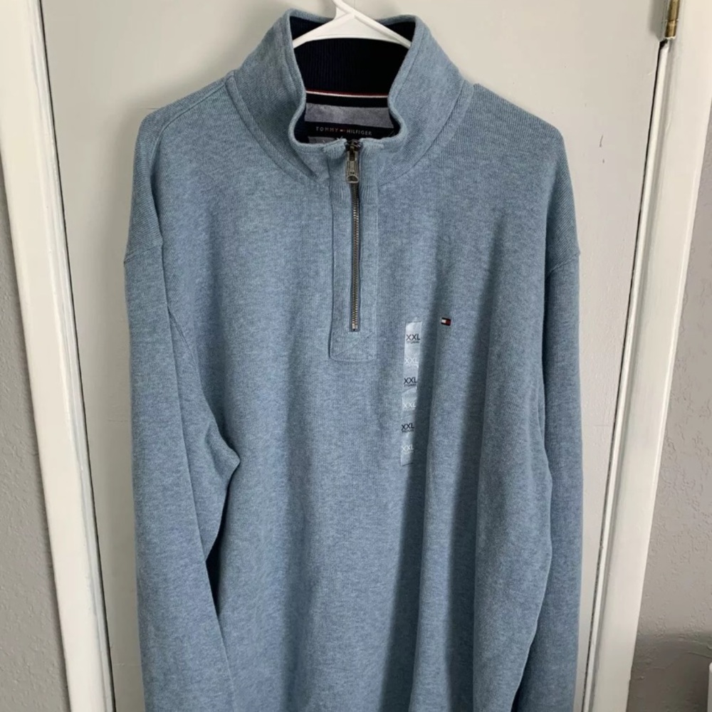 Tommy Hilfiger pullover blue xxl zip mock neck
